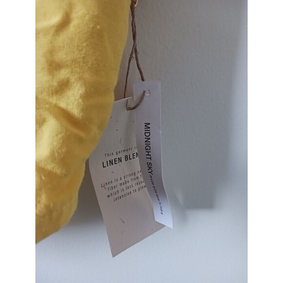 Midnight Sky Juniors Cropped Tank Top Sleeveless Linen Blend Yellow Size L NWT - Picture 6 of 8